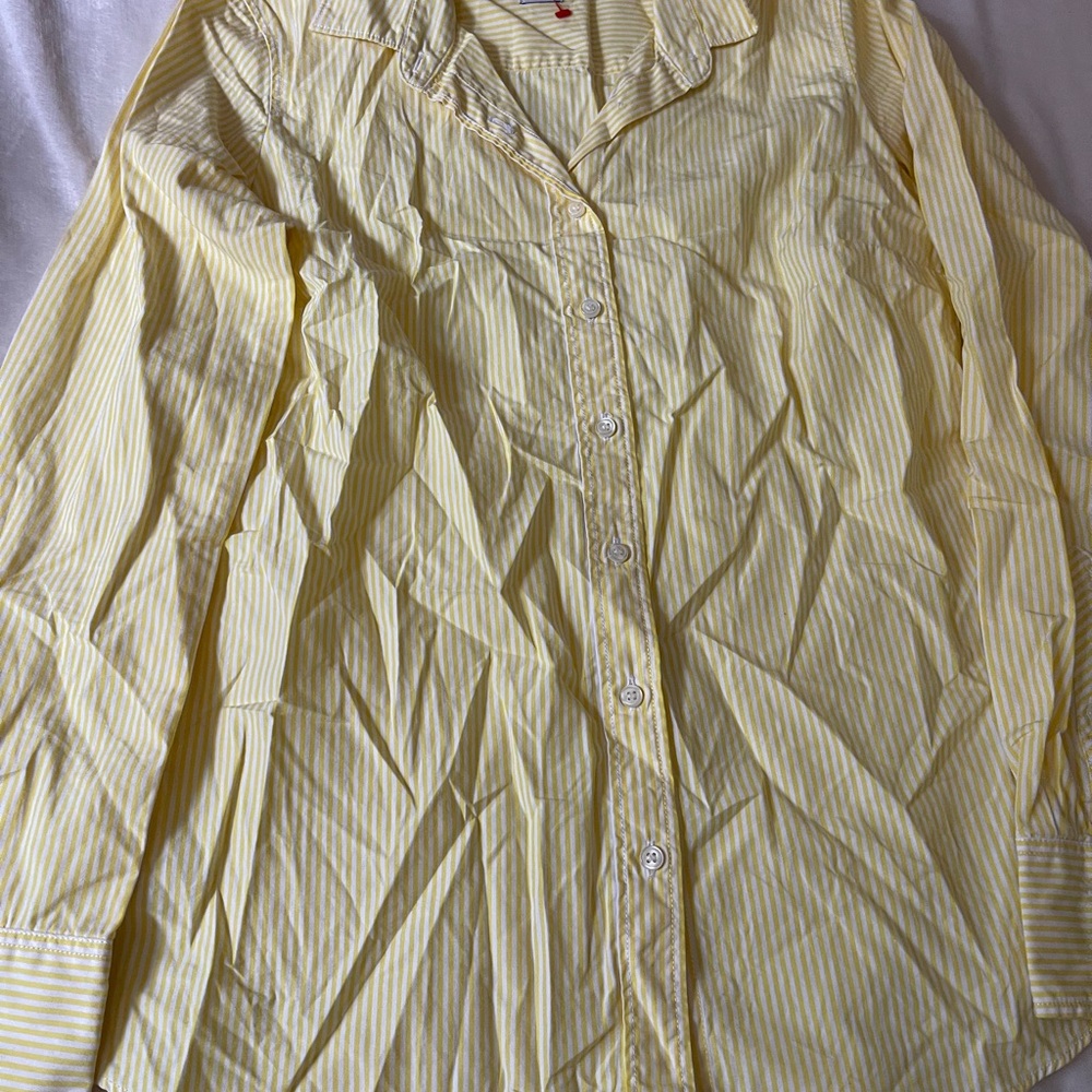 Yellow Striped Button-Up Shirt
